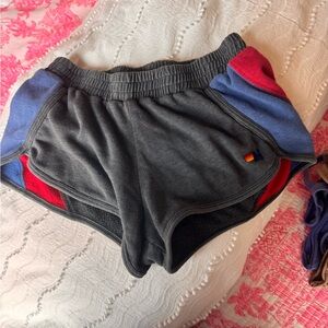 Aviator Nation Gray and Red Athletic Shorts